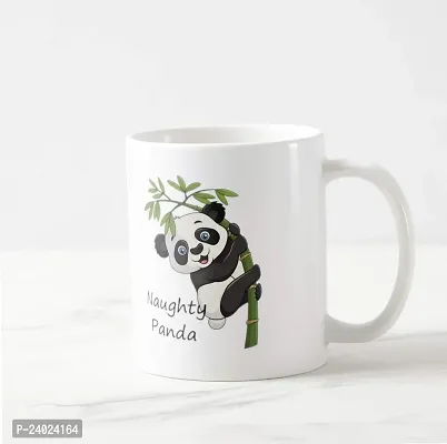 V Kraft naugty Panda White Ceramic Mug with Handle Gift for Anyone On Any Occasion | Coffee Mug  Tea Cup | Pack of 1, 330ml-thumb3