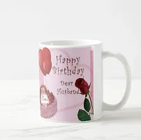 V Kraft Happy Birthday Dear husbabd 2 White Ceramic Mug with Handle Gift for Anyone On Any Occasion | Coffee Mug  Tea Cup | Pack of 1, 330ml-thumb4