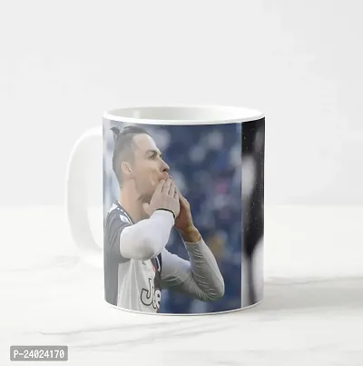 V Kraft Ronaldo White Ceramic Mug with Handle Gift for Anyone On Any Occasion | Coffee Mug  Tea Cup | Pack of 1, 330ml-thumb3