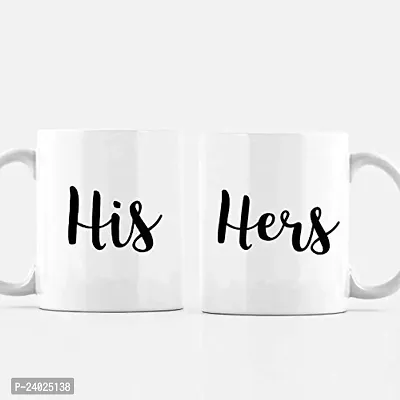 V Kraft his and Hers 01  Couple Matching Mug Set of 2 Ceramic Mug with Handle Gift for Anyone On Any Occasion | Coffee Mug  Tea Cup | Pack of 2, 330ml