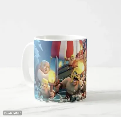 V Kraft Cartoon Gang White Ceramic Mug with Handle Gift for Anyone On Any Occasion | Coffee Mug  Tea Cup | Pack of 1, 330ml