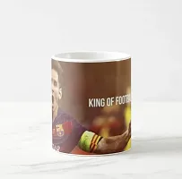 V Kraft King of Football Messy White Ceramic Mug with Handle Gift for Anyone On Any Occasion | Coffee Mug  Tea Cup | Pack of 1, 330ml-thumb1