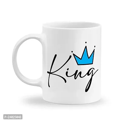 GIFTkarde King Queen Cool Couple Coffee Mugs for Husband  Wife Brand Set of 2 Ceramic 11oz 325ml Cup-thumb2