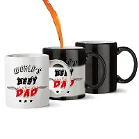 V Kraft World Best dad and mom Colour Changing Magic Couple Matching Mug Set of 2 Ceramic Mug with Handle Gift for Anyone On Any Occasion | Coffee Mug  Tea Cup | Pack of 2, 330ml-thumb3