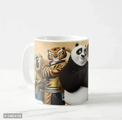 V Kraft Cartoon Panda White Ceramic Mug with Handle Gift for Anyone On Any Occasion | Coffee Mug  Tea Cup | Pack of 1, 330ml