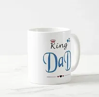 V Kraft dad King White Ceramic Mug with Handle Gift for Anyone On Any Occasion | Coffee Mug  Tea Cup | Pack of 1, 330ml-thumb1