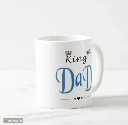 V Kraft dad King White Ceramic Mug with Handle Gift for Anyone On Any Occasion | Coffee Mug  Tea Cup | Pack of 1, 330ml-thumb2