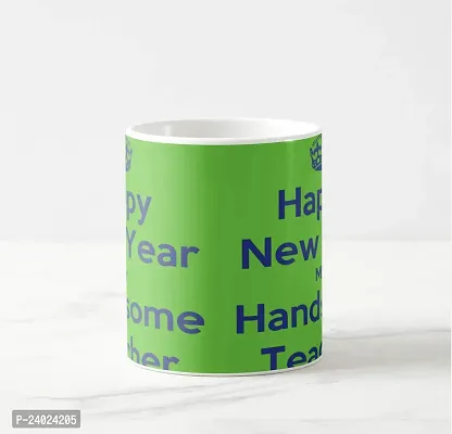 V Kraft Happy New Year Handsome Teacher White Ceramic Mug with Handle Gift for Anyone On Any Occasion | Coffee Mug  Tea Cup | Pack of 1, 330ml-thumb5