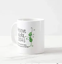 V Kraft Positive Work Skills White Ceramic Mug with Handle Gift for Anyone On Any Occasion | Coffee Mug  Tea Cup | Pack of 1, 330ml-thumb3