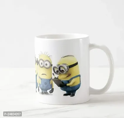V Kraft Emoji Cartoon White Ceramic Mug with Handle Gift for Anyone On Any Occasion | Coffee Mug  Tea Cup | Pack of 1, 330ml
