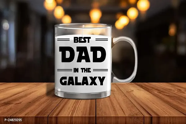 V Kraft Best dad Ever Unique dad Quote Printed Transparent Glass Coffee Mug for dad on The Occassion of Birthday Anniversay,Father's Day and Any Special Occassion | Coffee Mug  Tea Cup | 330ml 022-thumb0
