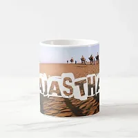 V Kraft Rajasthani Culture tadka White Ceramic Mug with Handle Gift for Anyone On Any Occasion | Coffee Mug  Tea Cup | Pack of 1, 330ml-thumb1