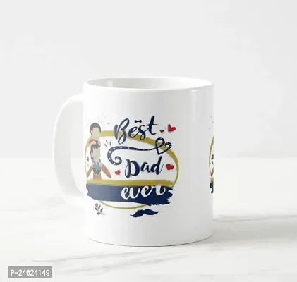 V Kraft Best dad Ever White Ceramic Mug with Handle Gift for Anyone On Any Occasion | Coffee Mug  Tea Cup | Pack of 1, 330ml-thumb2