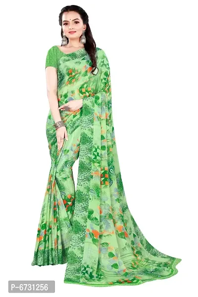 Stylish Turkue Crepe Sarees With Blouse For Women