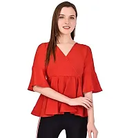 ARUTY Stylish top for Women Solid top with v-Neck and Regular Sleeves Printed top (666 - XL)-thumb3