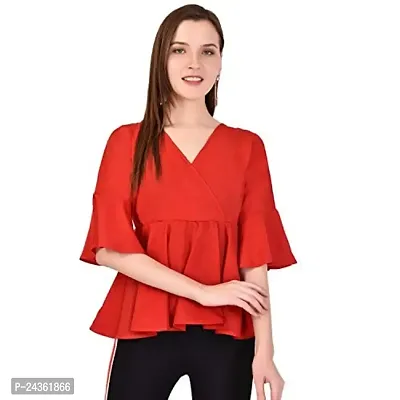 ARUTY Stylish top for Women Solid top with v-Neck and Regular Sleeves Printed top (666 - XL)-thumb4