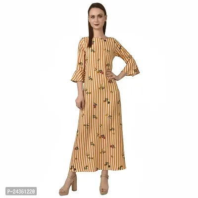 ARUTY Gown Boat Neck Crepe Blend Multicolor Casual Gown for Women