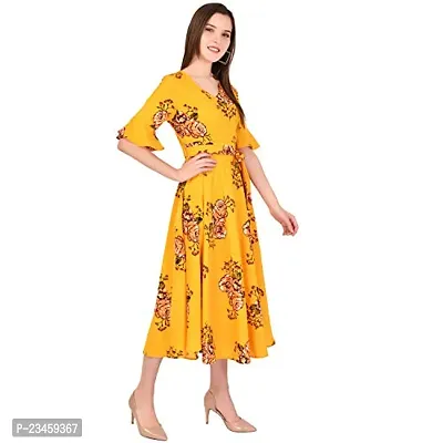 Classic Crepe Printed Dress for Women-thumb5