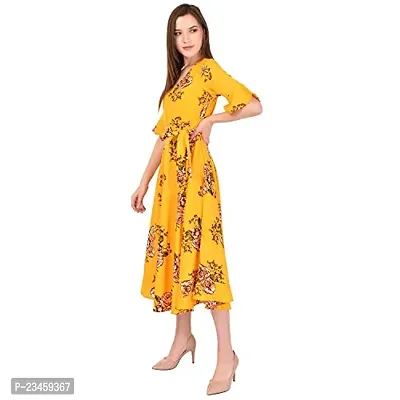 Classic Crepe Printed Dress for Women-thumb2