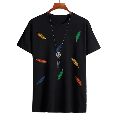 Cotton Printed Round Neck Short-sleeve T-shirt for Men