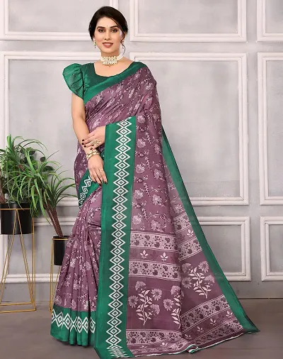 Hot Selling Art Silk Saree with Blouse piece 