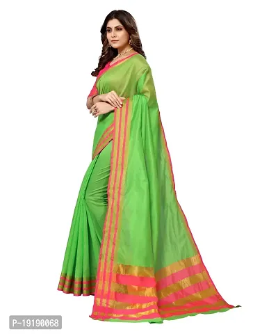 Stylish Fancy Designer Cotton Silk Saree With Blouse Piece For Women-thumb2