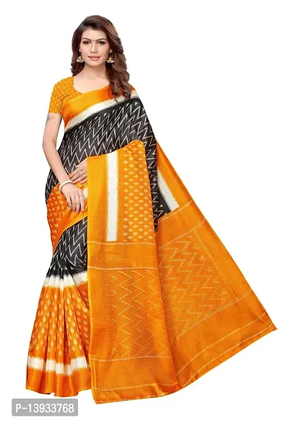 Elite Mustard Georgette Self Pattern Women Sarees with Blouse Piece-thumb0
