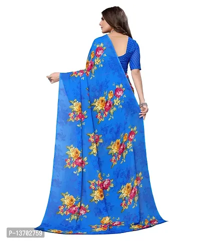 Stylish Georgette Saree With Blouse Piece For Women-thumb3