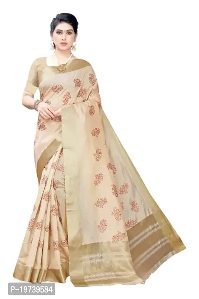 Women Stylish Cotton Blend Self Pattern Saree with Blouse piece