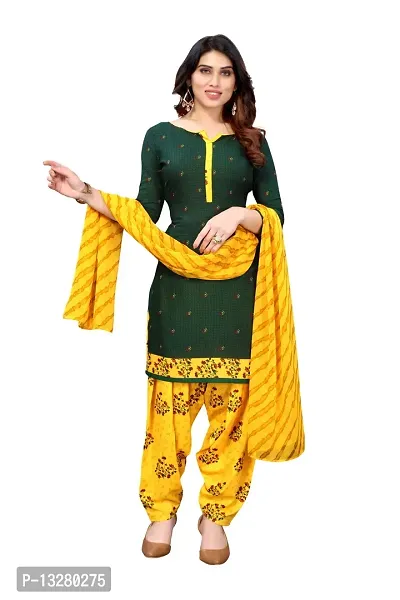 Elegant  Crepe  Dress Material with Dupatta For Women