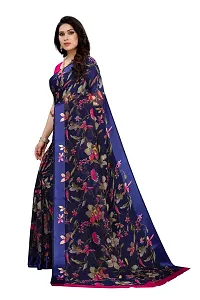 Stylish Linen Saree With Blouse Piece For Women-thumb1