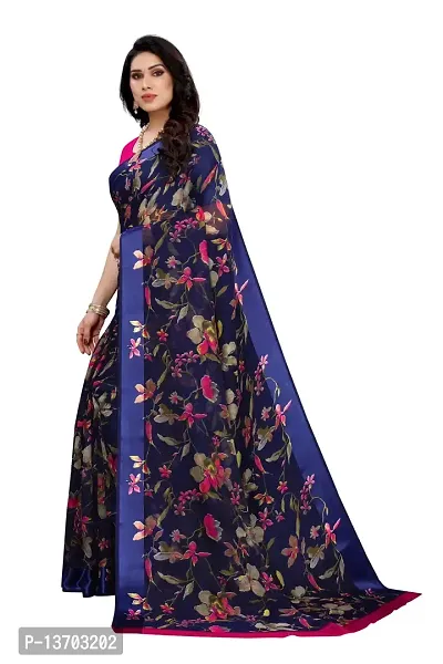 Stylish Linen Saree With Blouse Piece For Women-thumb2