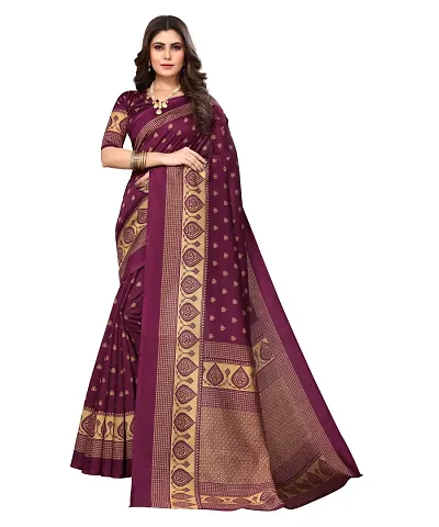 Best Selling Art Silk Saree with Blouse piece 