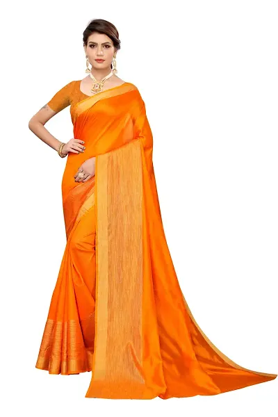 Fabulous Cotton Polyester Silk Weaving Saree with Blouse piece