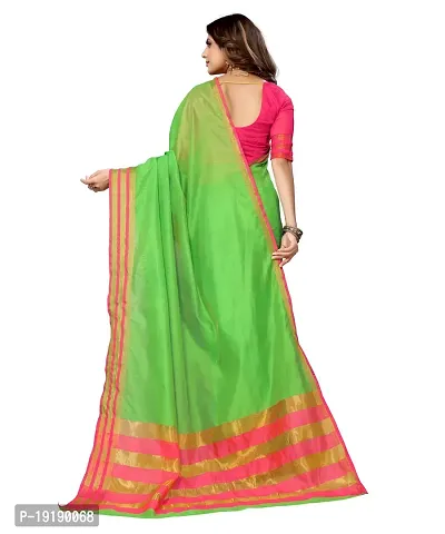 Stylish Fancy Designer Cotton Silk Saree With Blouse Piece For Women-thumb4