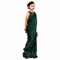 Priyashi Girl's Kids Lycra Blend Redy to Wear Saree with Sequence Blouse Pice(KIDS01 Green 8-9 (L))-thumb3