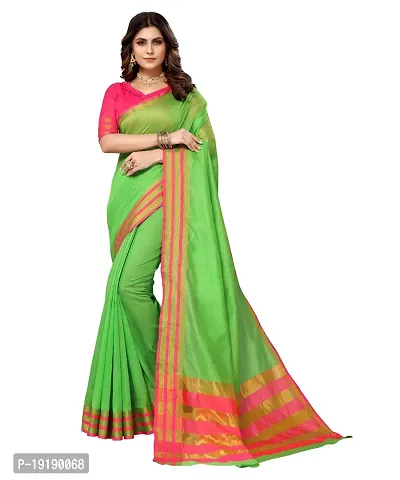 Stylish Fancy Designer Cotton Silk Saree With Blouse Piece For Women