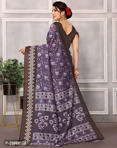 Stylish Purple Art Silk Saree with Blouse piece For Women-thumb3