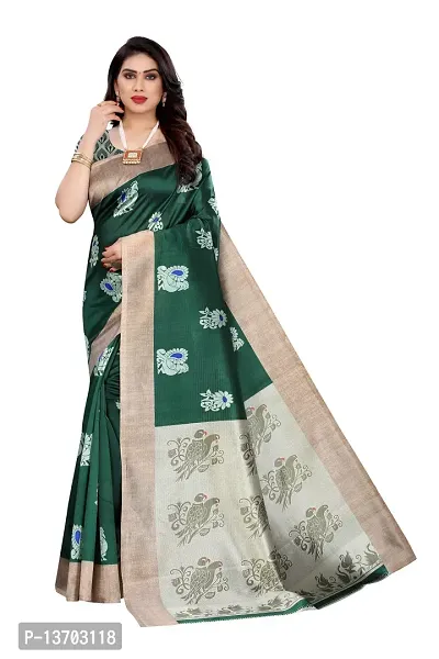 Stylish Art Silk Saree With Blouse Piece For Women-thumb0