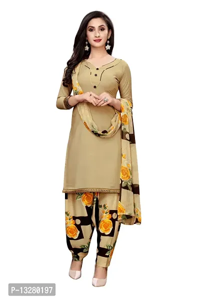 Elegant  Crepe  Dress Material with Dupatta For Women-thumb0