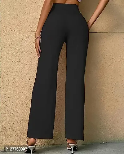 Elegant Black Elastane Solid Trousers For Women-thumb4