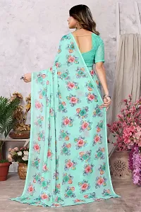 Trendy Printed Georgette Saree With Blouse Material For Women-thumb3