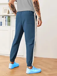 Trendy Blue Synthetic Solid Regular Fit Regular Track Pants For Men-thumb2