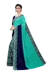Priyashi Pure Womens Georgette Printed Saree with Blouse Piece(Trump Green_Free Size)-thumb1
