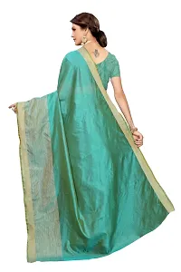 Stylish Cotton Silk Saree With Blouse Piece For Women-thumb3