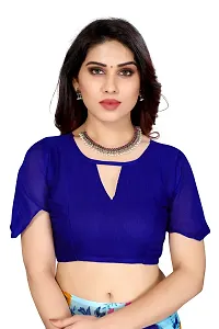 Women Stylish Georgette Self Pattern Saree with Blouse piece-thumb3