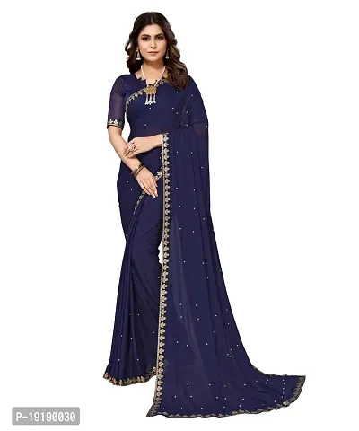 Stylish Fancy Designer Lycra Saree With Blouse Piece For Women-thumb0