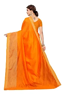 Stylish Cotton Silk Saree With Blouse Piece For Women-thumb1