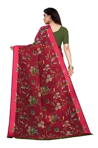 Stylish Linen Saree With Blouse Piece For Women-thumb3