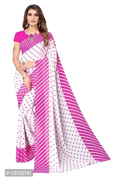 Priyashi Womens Printed Georgette Saree With Blouse Piece(ZHILMIL PINK_Free Size)